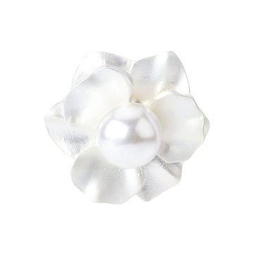 White Pearl Flower Button with Handle for Women's Coats 5pcs - Lots of Buttons