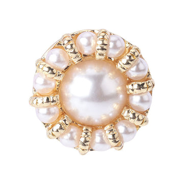 18mm Golden Round Pearl Metal Button for Women's Sweater Jackets 12pcs - Lots of Buttons
