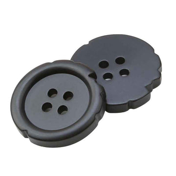 15/21/25mm Irregular 4-Hole Black Resin Buttons for Men's Suits and Trousers 30pcs - Lots of Buttons