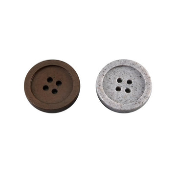 15-25mm Gråbruna Återvunna Harcirkulära Fyrhålsknappar 30-pack