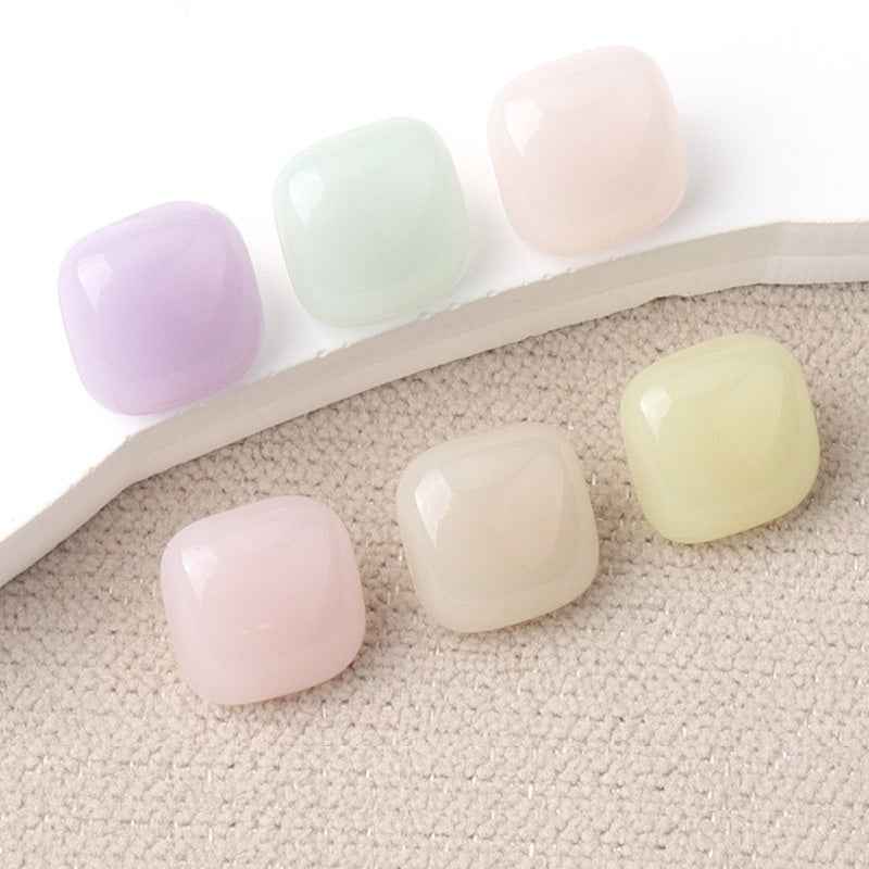 10.5mm Colorful Resin Square Buttons for Children's Sweaters Dresses 36 Pack - Lots of Buttons