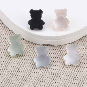 12mm Resin Pearlized Bear Shaped Buttons for Children's Clothing 30 Pack - Lots of Buttons