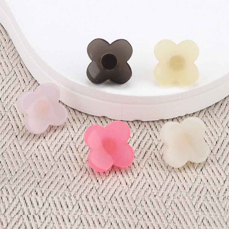 9.5mm Flower Shaped Resin Buttons High Shanks for Women's Shirts 30 Pack - Lots of Buttons
