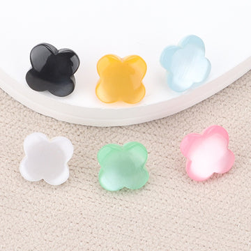 9.5mm Flower Shaped Resin Shank Buttons for Children's Sweaters 60 Pack - Lots of Buttons