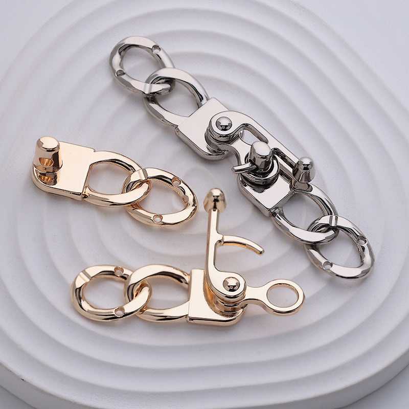 Trendy Chain-Shaped Rotating Metal Lock Buckle Hook 2pcs - Lots of Buttons