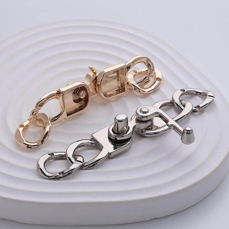 Trendy Chain-Shaped Rotating Metal Lock Buckle Hook 2pcs - Lots of Buttons