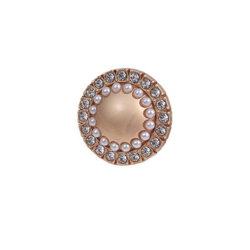 12.5-25mm Round Pearl Rhinestone Decorative Metal Button 10pcs - Lots of Buttons