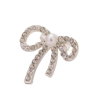 Bowknot Rhinestone and Pearl Brooch Metal Waist-Cinching Pin 6pcs - Lots of Buttons