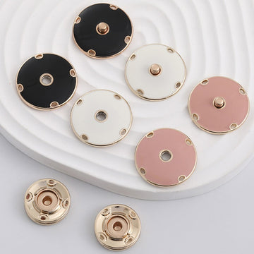 Black White Pink Ladies' Invisible Fashion Metal Snap Buttons 8pcs - Lots of Buttons