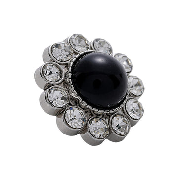 Black Cat's Eye Pearl and Diamond-Inlaid Metal Evening Gown Button 5pcs - Lots of Buttons