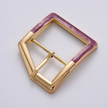 Purple Painted Metal Rectangular Waist Adjusting Pin Buckle 3pcs - Lots of Buttons
