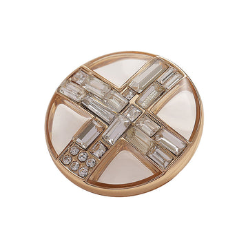 Round Transparent Diamond Cross Metal Buttons 3pcs - Lots of Buttons