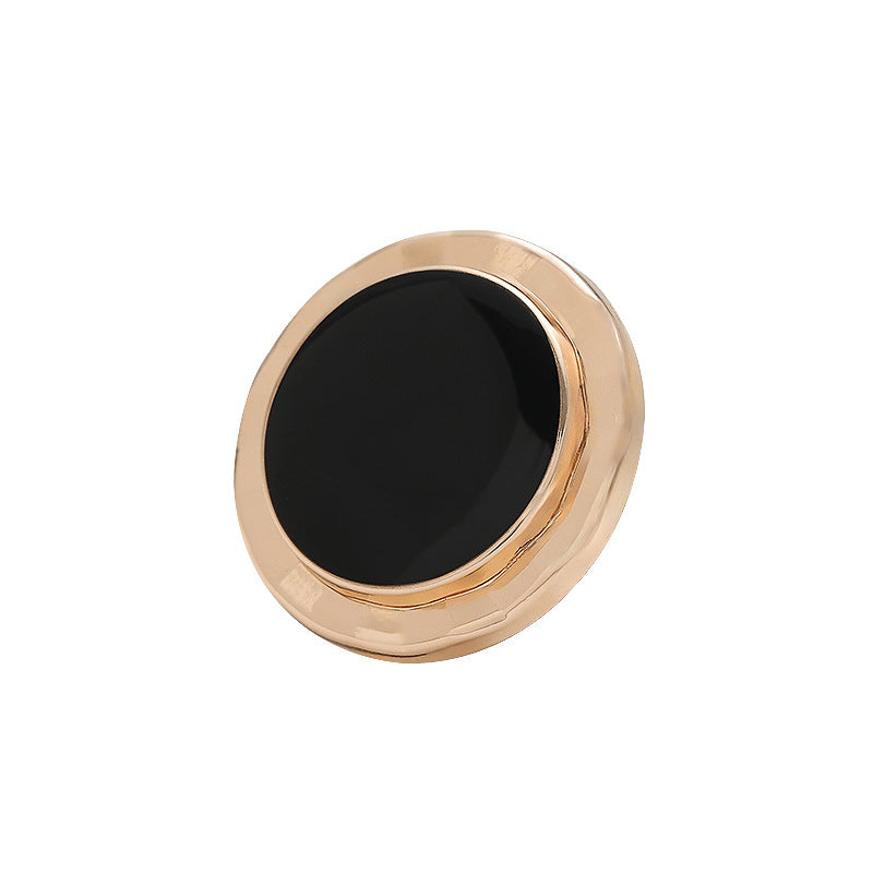 23mm Black Epoxy Gold Metal Button Lotus Leaf Shape 10pcs - Lots of Buttons