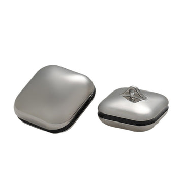 Glossy Hollow Dotted Lacquered 3D Square Metal Button 5pcs - Lots of Buttons