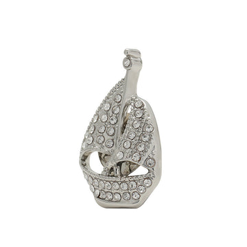 Silver Sailboat Full Diamond Design Fashion Metal Brooch Pin 2pcs - Lots of Buttons