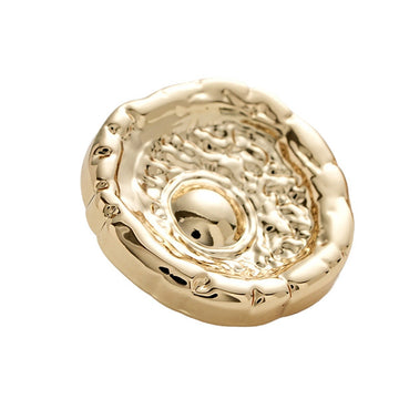 Retro and High-End Concave Irregular Metal Shank Button 5pcs - Lots of Buttons
