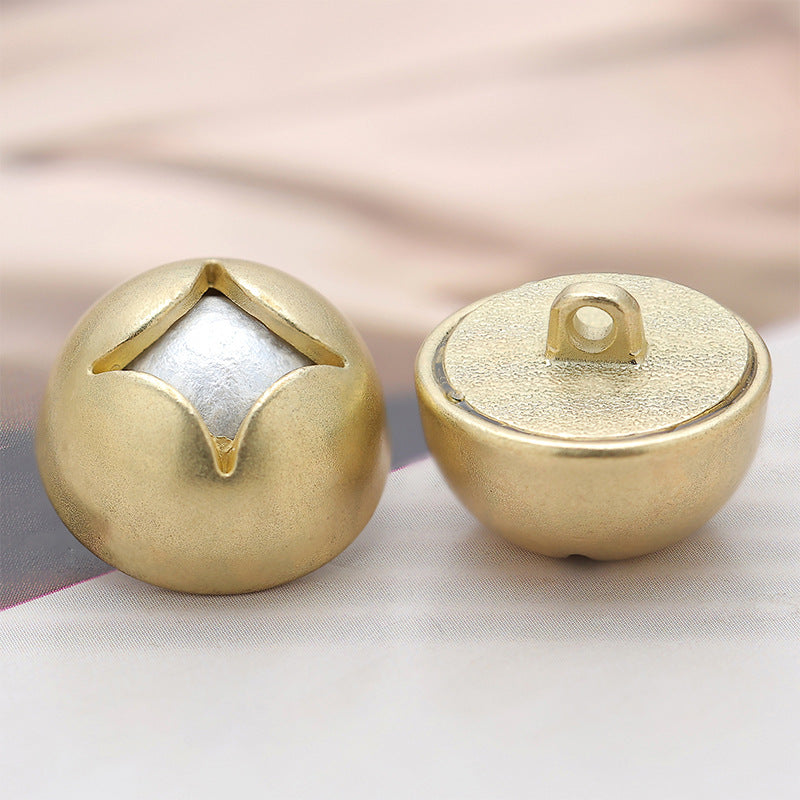 16mm Bud Mushroom-Shaped Metal Decorative Button with Handle 10pcs - Lots of Buttons