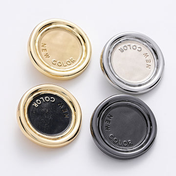 Simple Two-Tone Round Metal Sewing Button with Handle 5PCS - Lots of Buttons
