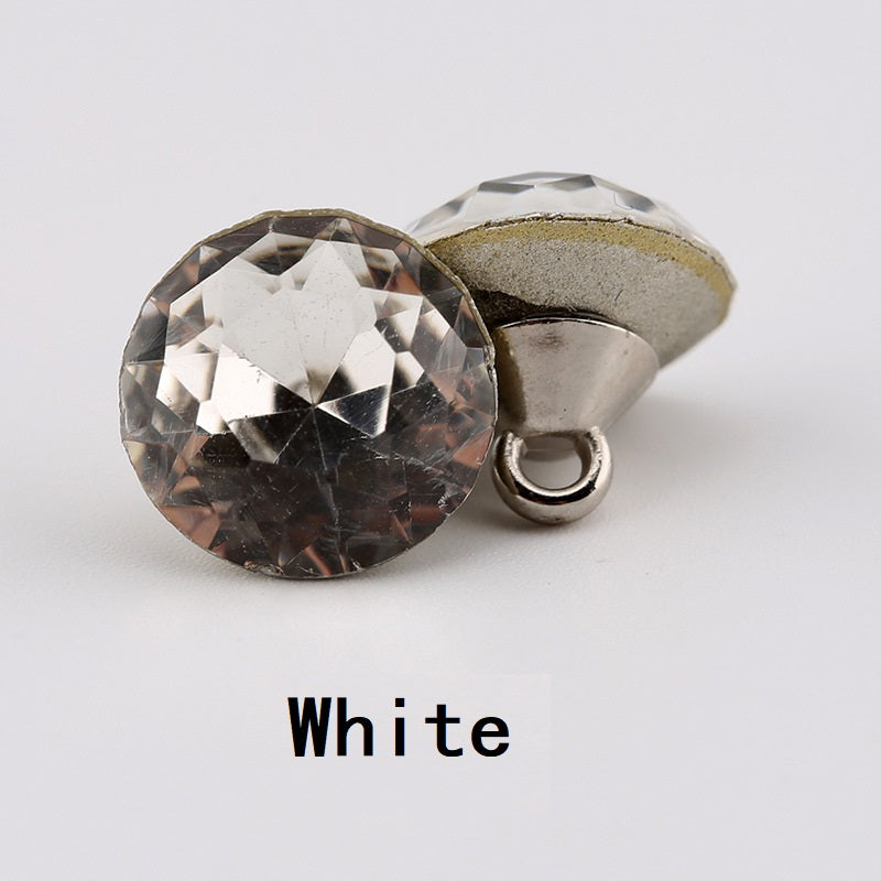 10-12mm Crystal Clear Glass Buttons Multi-Faceted 10pcs - Lots of Buttons