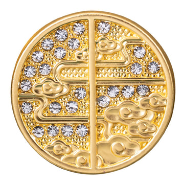 15-23mm Chinese Auspicious Cloud Rhinestone Metal Buttons 20pcs - Lots of Buttons