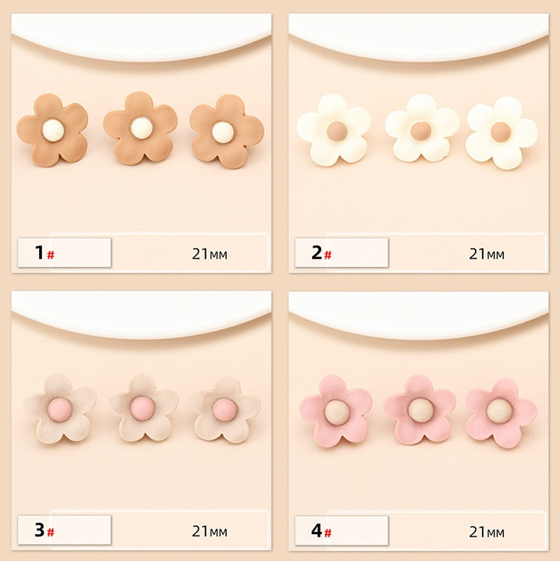 15 Style Colorful Flower Resin Buttons for Children's Sweaters 75 Pack - Lots of Buttons