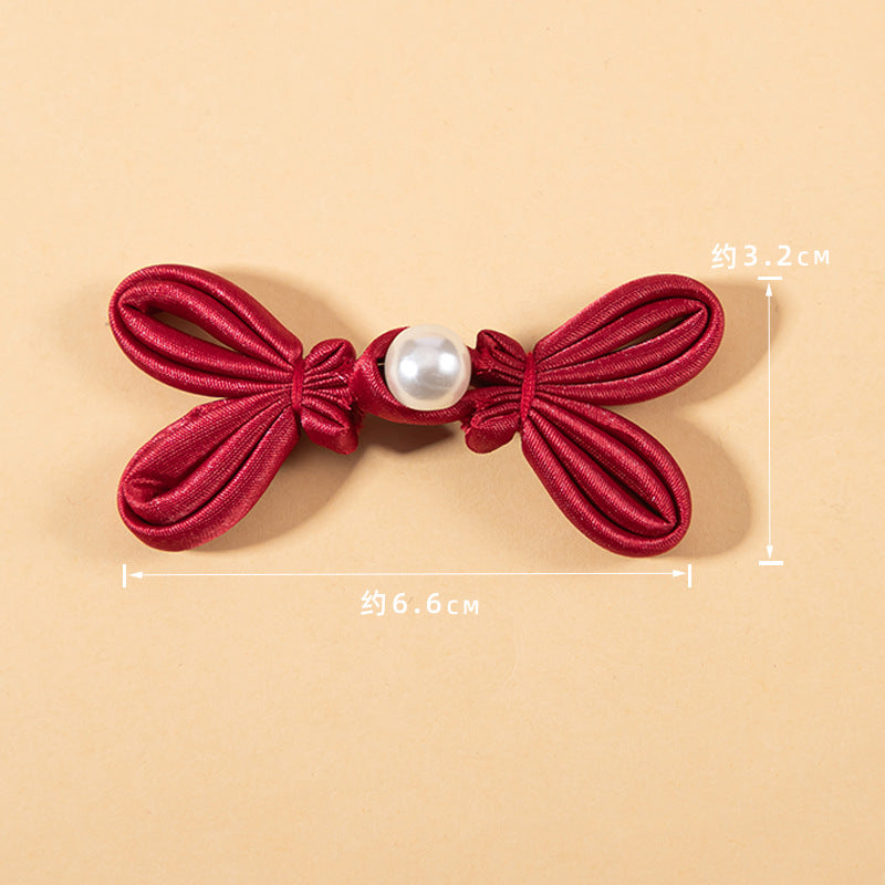Chinese Handmade Woven Bowknot Pearl Chinese Knot Button 10 Pack - Lots of Buttons