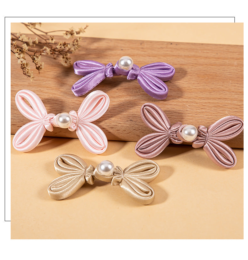 Chinese Handmade Woven Bowknot Pearl Chinese Knot Button 10 Pack - Lots of Buttons