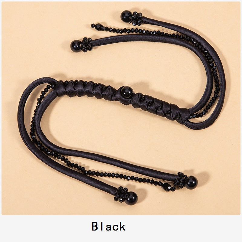 40cm Long Snake Knot Crystal Braid Frog Chinese Knot Button 4pcs - Lots of Buttons
