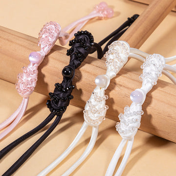 39cm Long-Tailed Pipa Crystal Whip Chinese Knot Button 4pcs - Lots of Buttons
