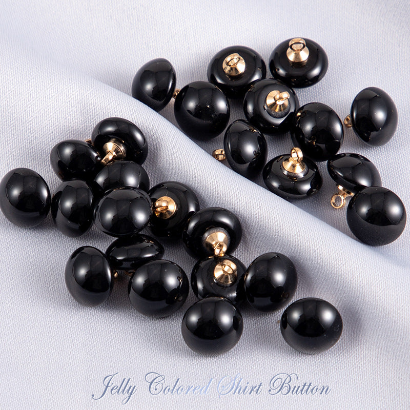 10mm Round Jelly-Colored Resin Buttons for Shirts 50pcs - Lots of Buttons