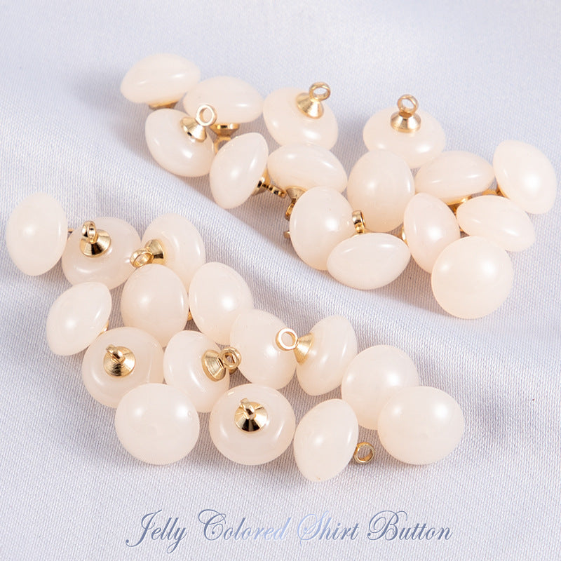 10mm Round Jelly-Colored Resin Buttons for Shirts 50pcs - Lots of Buttons