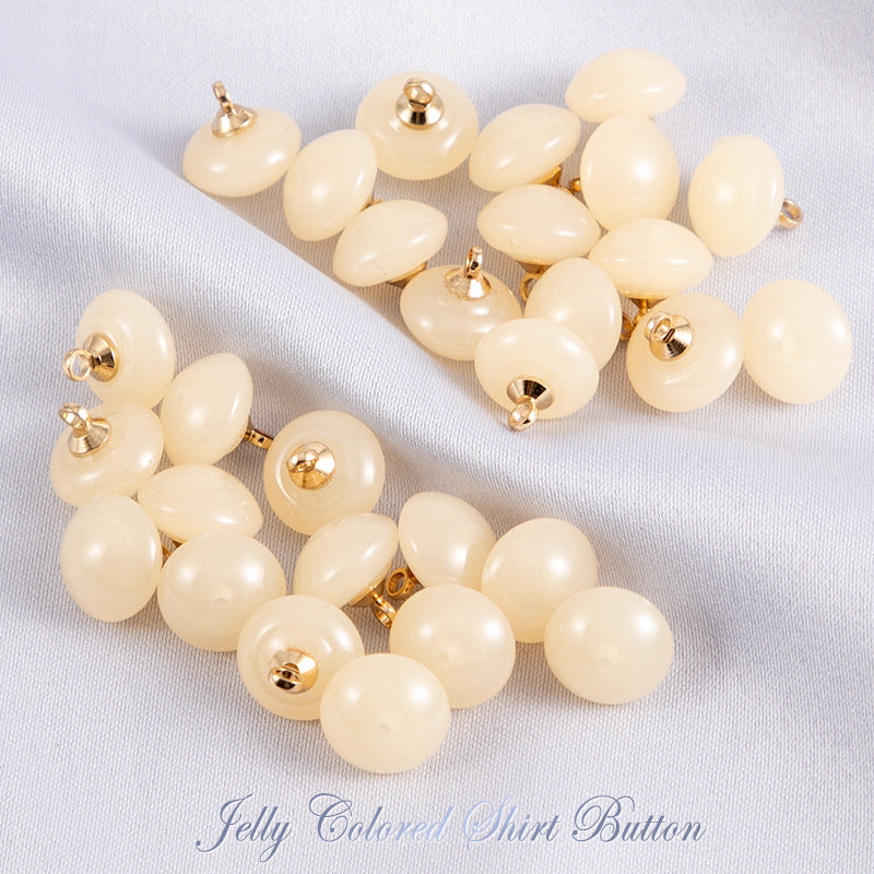10mm Round Jelly-Colored Resin Buttons for Shirts 50pcs - Lots of Buttons