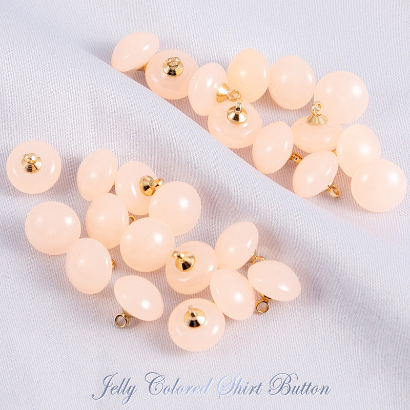 10mm Round Jelly-Colored Resin Buttons for Shirts 50pcs - Lots of Buttons