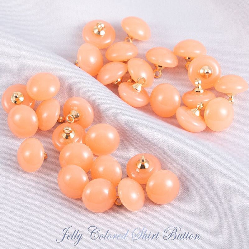 10mm Round Jelly-Colored Resin Buttons for Shirts 50pcs - Lots of Buttons