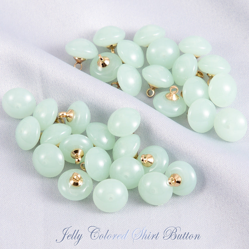 10mm Round Jelly-Colored Resin Buttons for Shirts 50pcs - Lots of Buttons