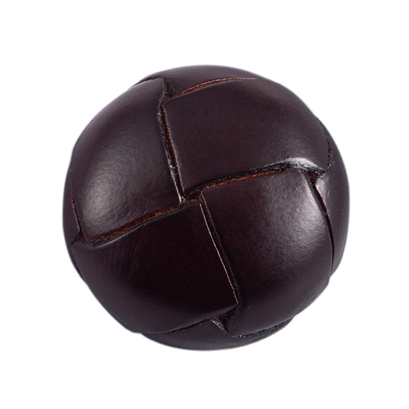 15-28mm Vintage Hand-Woven Genuine Leather Sweater Buttons 5pcs - Lots of Buttons