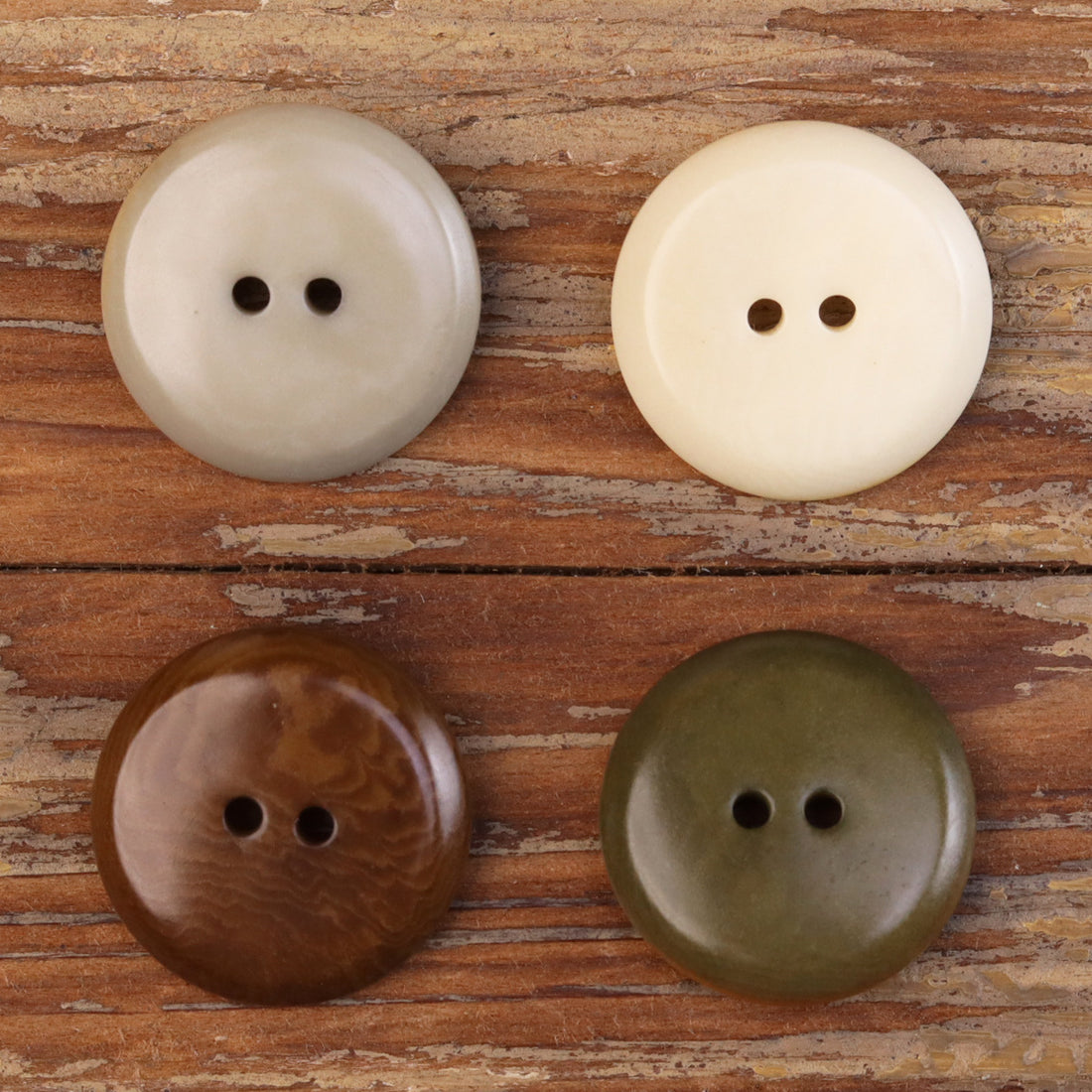 Natural Reddish-Brown Gray Fish-Eye Palm Nut Shell Buttons 20 Pack