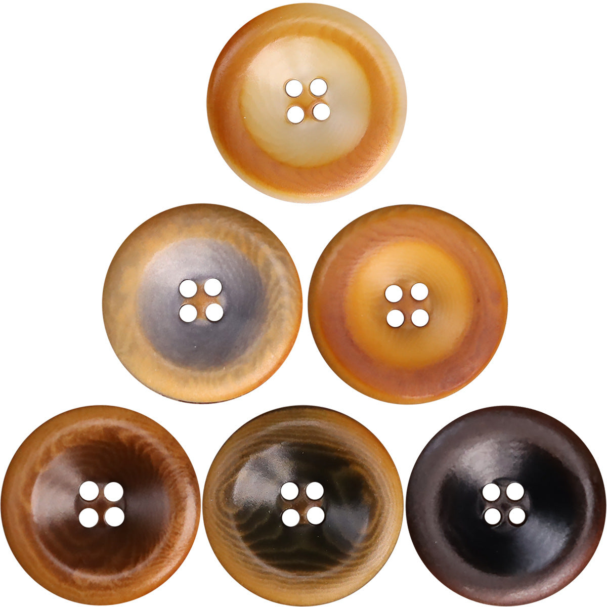 15-25mm Retro Patinerede Palmetræ Nøddeskal Knapper 25 Pakke