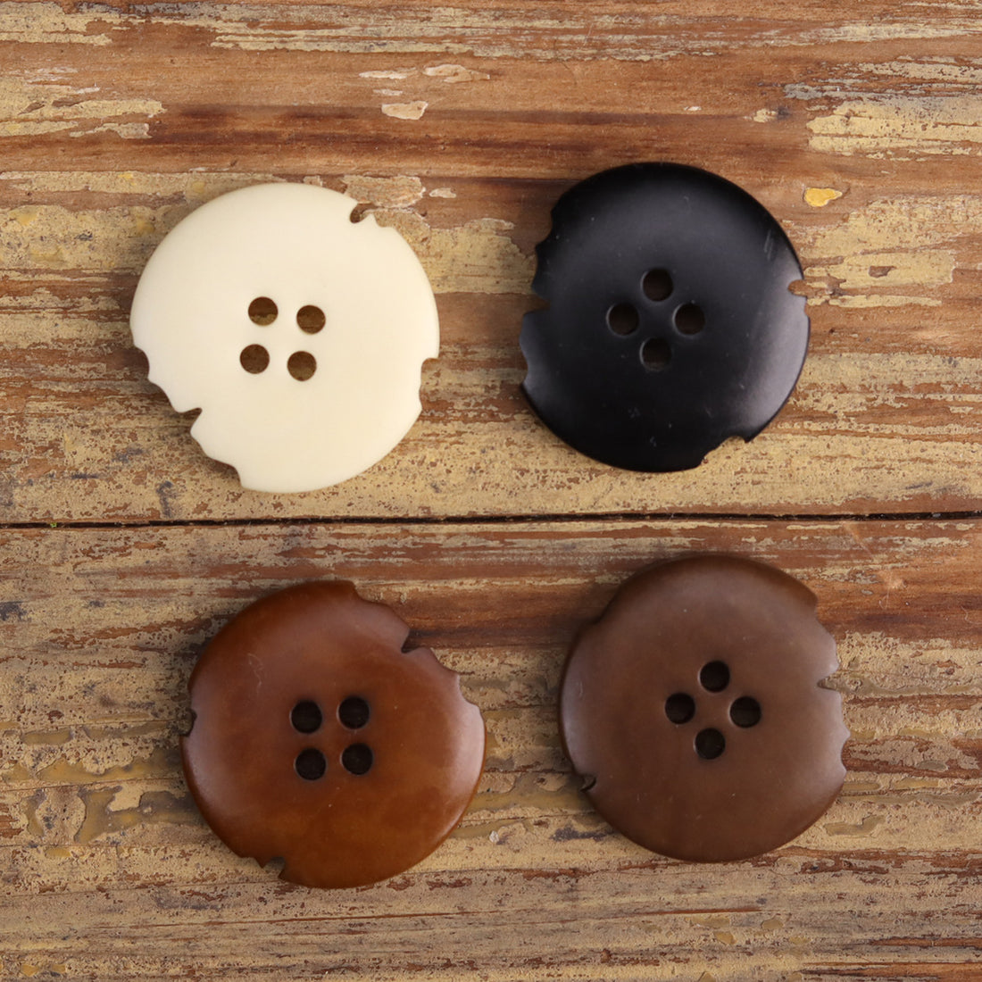Cracks Irregular Tagut Nut Corozo Buttons 100 Pack (5 Sizes)