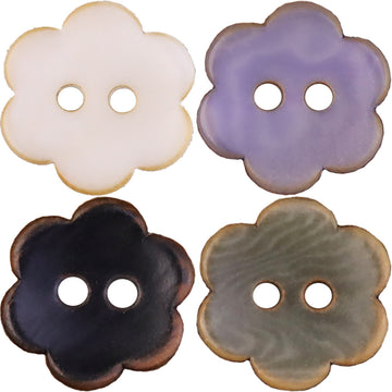 Flower-Shaped Eco-Friendly Corozo Buttons For Kids' Clothing 20 Pack - Lots of Buttons
