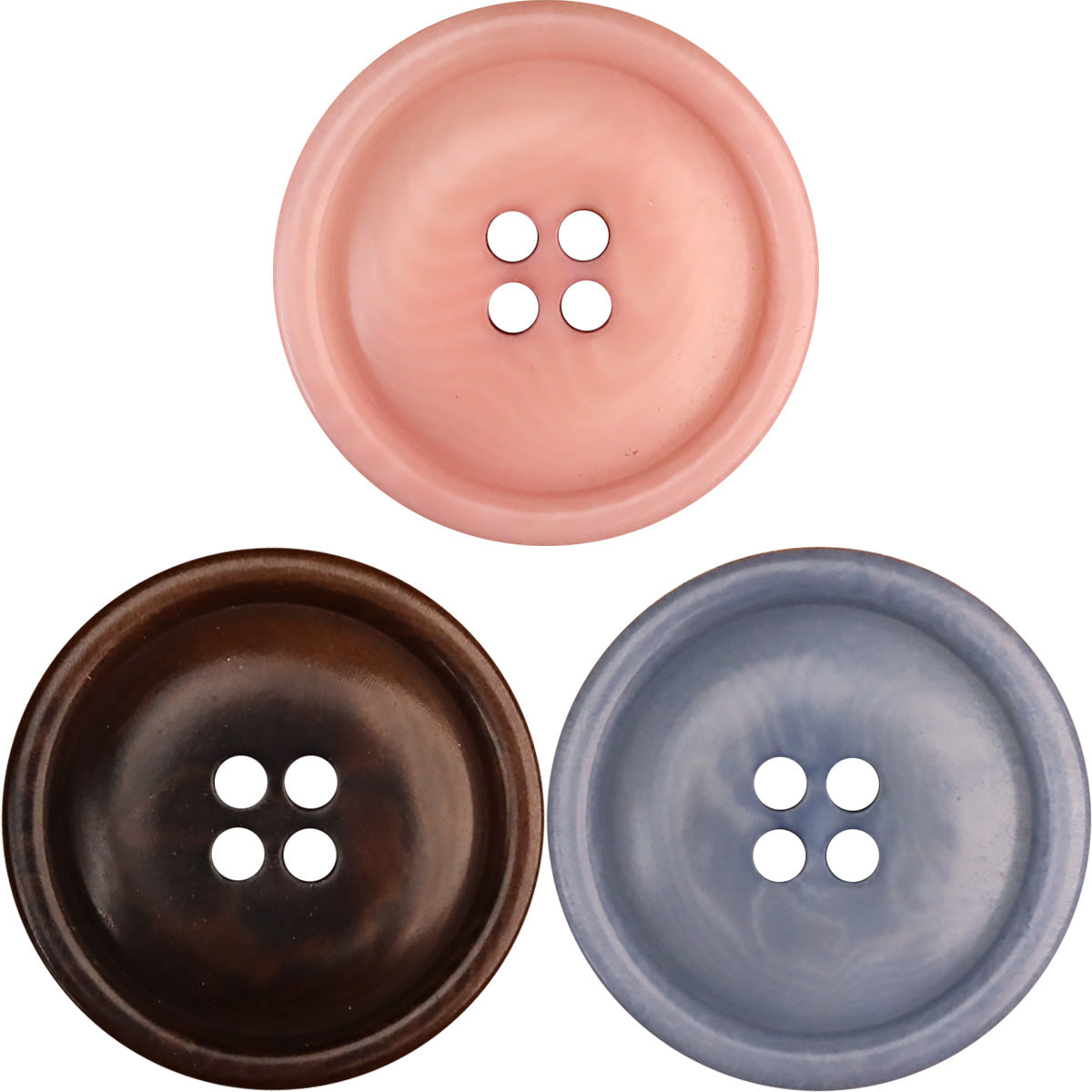 Nasturi Corozo Eco-Friendly Natural Roz Albastru Cafea Neagră Set 20 (4 Mărimi)