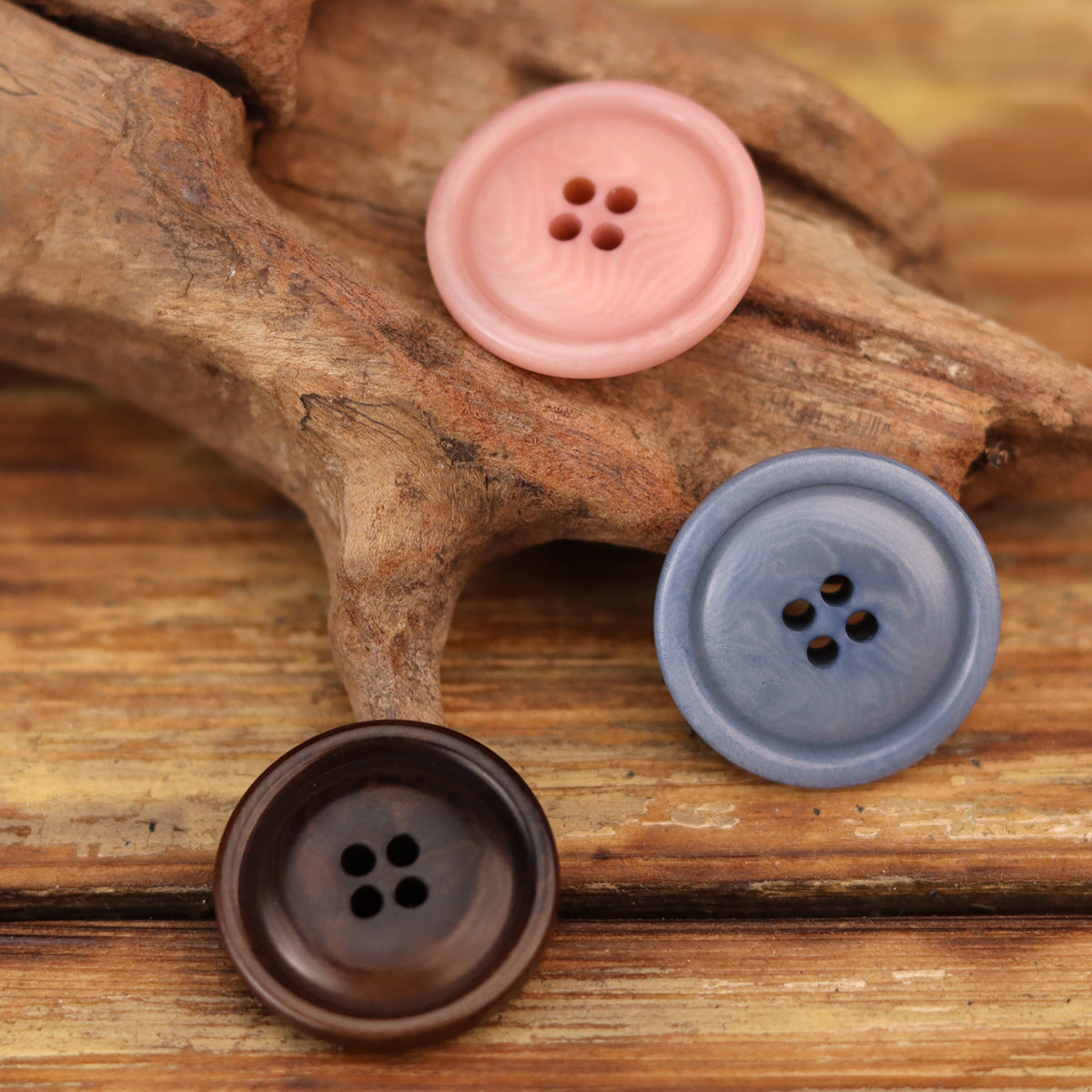 Nasturi Corozo Eco-Friendly Natural Roz Albastru Cafea Neagră Set 20 (4 Mărimi)