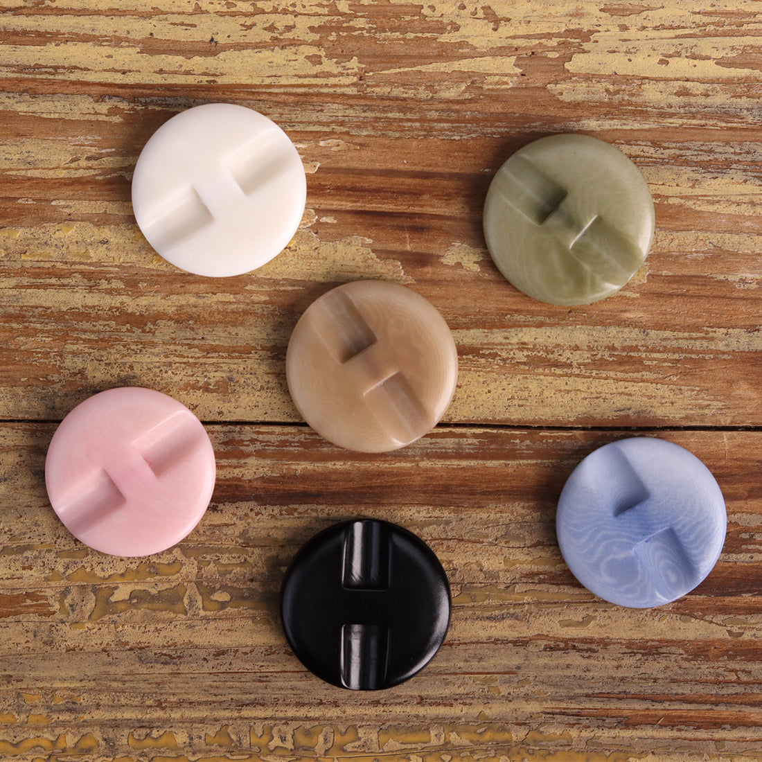Colorful Corozo Tunnel Buttons for Down Jackets 30 Pack (6 Colors)