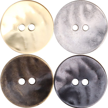 Boutons en métal antique bronze doré fin et brumeux à deux trous, paquet de 25