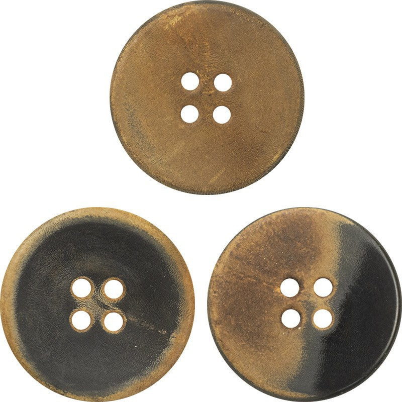 40L Butoane plate retro pentru claxon Negru Maro-gălbui semi-ars 10 bucăți