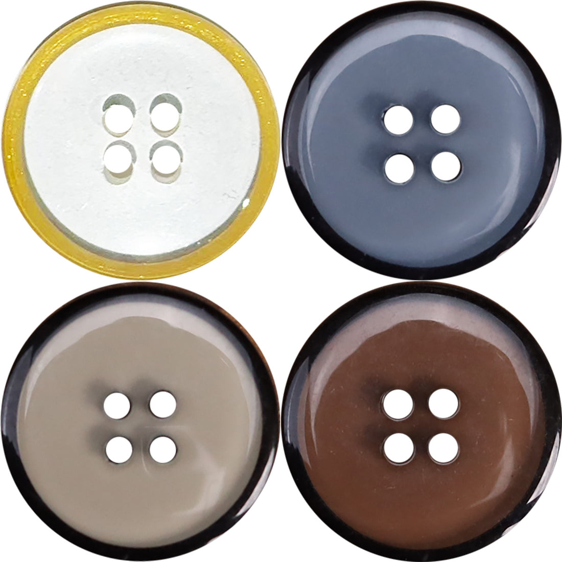 Classic Resin Four-Hole Transparent Buttons for Men's Jackets 48 Pack - Lots of Buttons