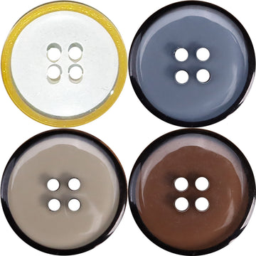 Classic Resin Four-Hole Transparent Buttons for Men's Jackets 48 Pack - Lots of Buttons
