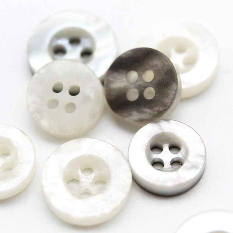 11mm Glitter Transparent Iridescent Wide Edge Resin Buttons 100pcs