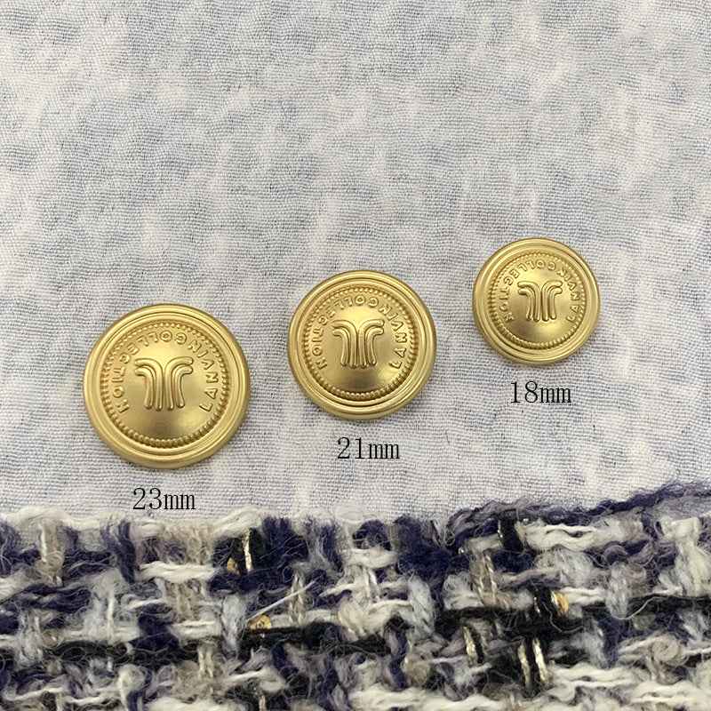 Vintage Frosted Gold & Frosted Silver Round Metal Shank Buttons 48PCS