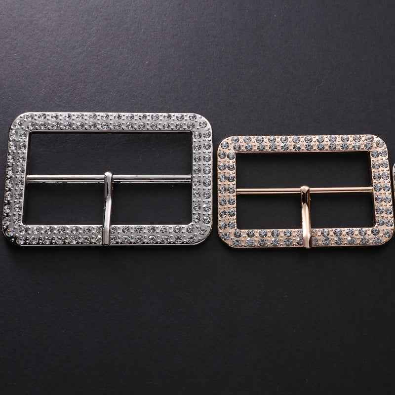 Alloy Crystal-Studded Square Buckles Belt Adjusters 10 Pack(2 Colors)